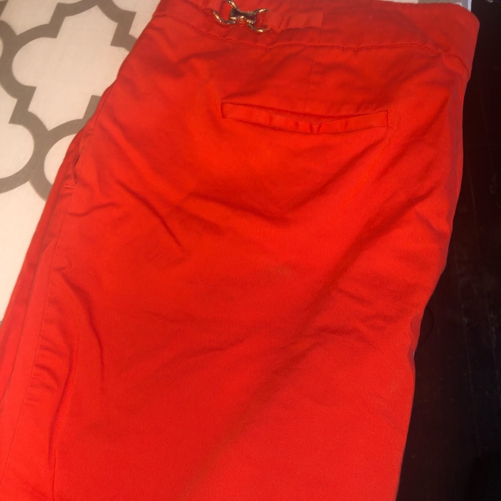 Orange Bermuda Shorts w/ Gold Accents